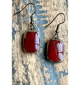 Sicily Earrings - Red Agate
