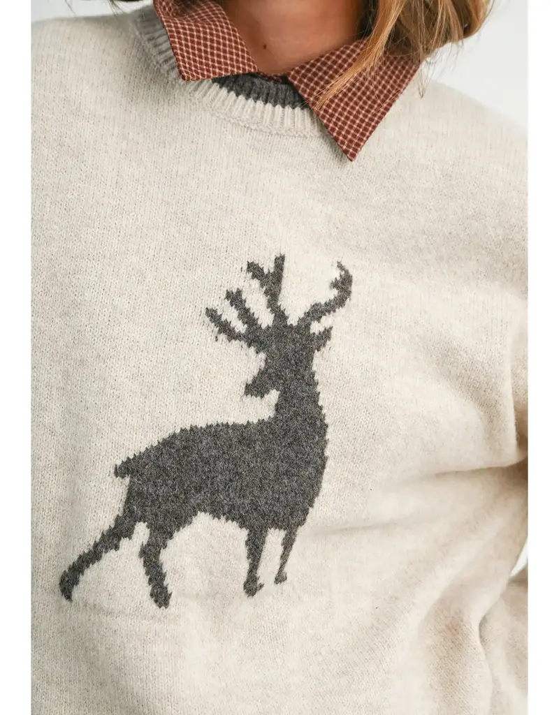 Reindeer Graphic Knit Sweater