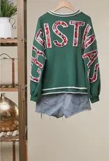 Merry Christmas with Applique Back Sweatshirt
