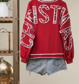 Merry Christmas with Applique Back Sweatshirt