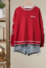 Merry Christmas with Applique Back Sweatshirt