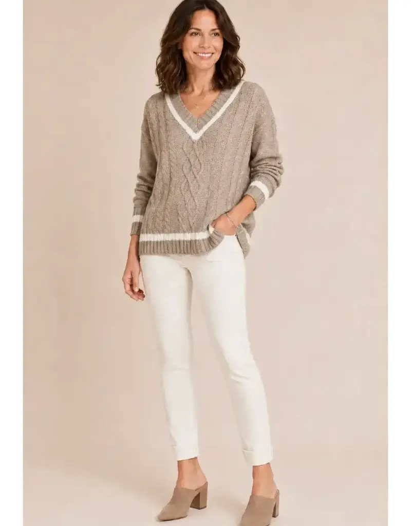 Hillary Neck Cable Knit Sweater