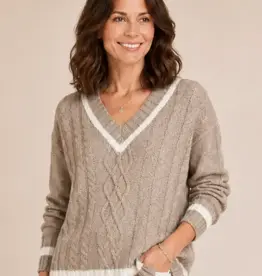 Hillary Neck Cable Knit Sweater