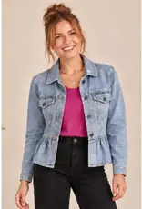 Margo Peplum Ruffle Hem  Denim Jacket