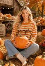 Pumpkin Script Striped Knit Sweater