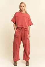 Melody Mineral Washed Exposed Barrel Pants Set