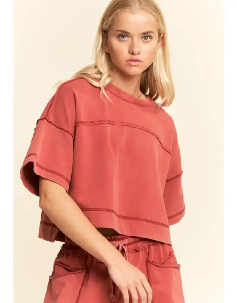Melody Mineral Washed Exposed Barrel Pants Set