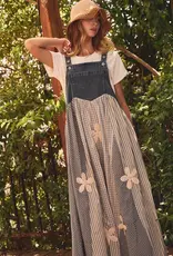 Darle Stripe Patchwork Overall Dress