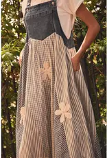 Darle Stripe Patchwork Overall Dress
