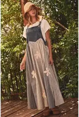 Darle Stripe Patchwork Overall Dress