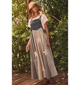 Darle Stripe Patchwork Overall Dress