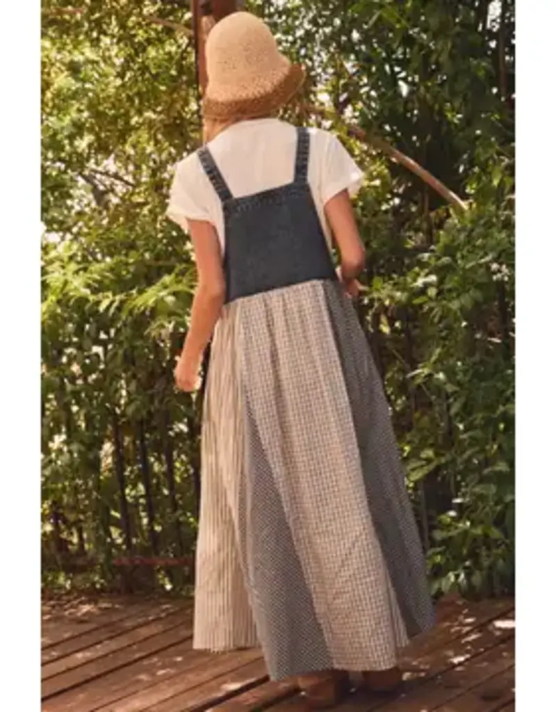 Darle Stripe Patchwork Overall Dress