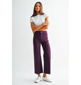 Holly High Rise Wide Leg Crop Raw Hem
