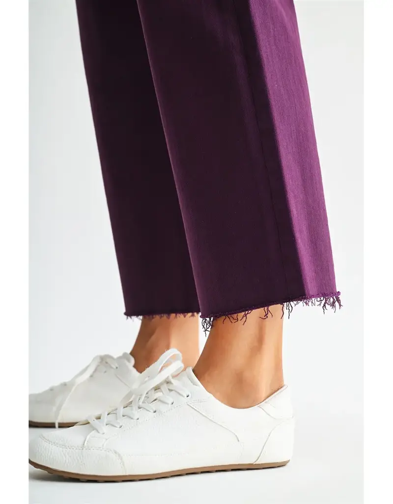 Holly High Rise Wide Leg Crop Raw Hem