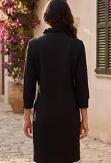 Jackie Jacquard Knit Ruffle Neckline Detail Dress