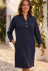 Jackie Jacquard Knit Ruffle Neckline Detail Dress