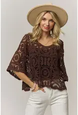 Katherine Open-Knit Square Crochet Top -