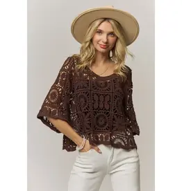 Katherine Open-Knit Square Crochet Top -