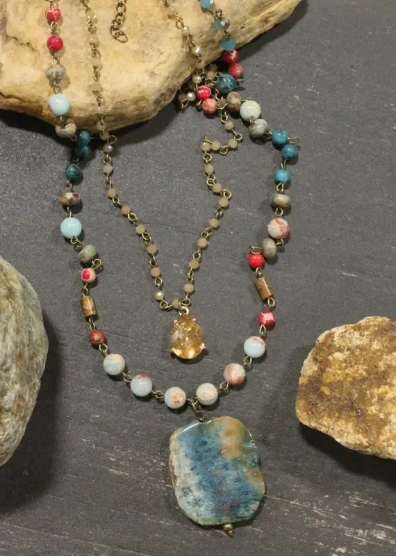 Best in Show Summer Time Stone Layered Necklace
