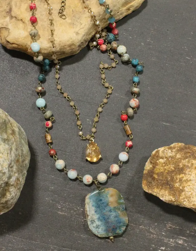 Best in Show Summer Time Stone Layered Necklace