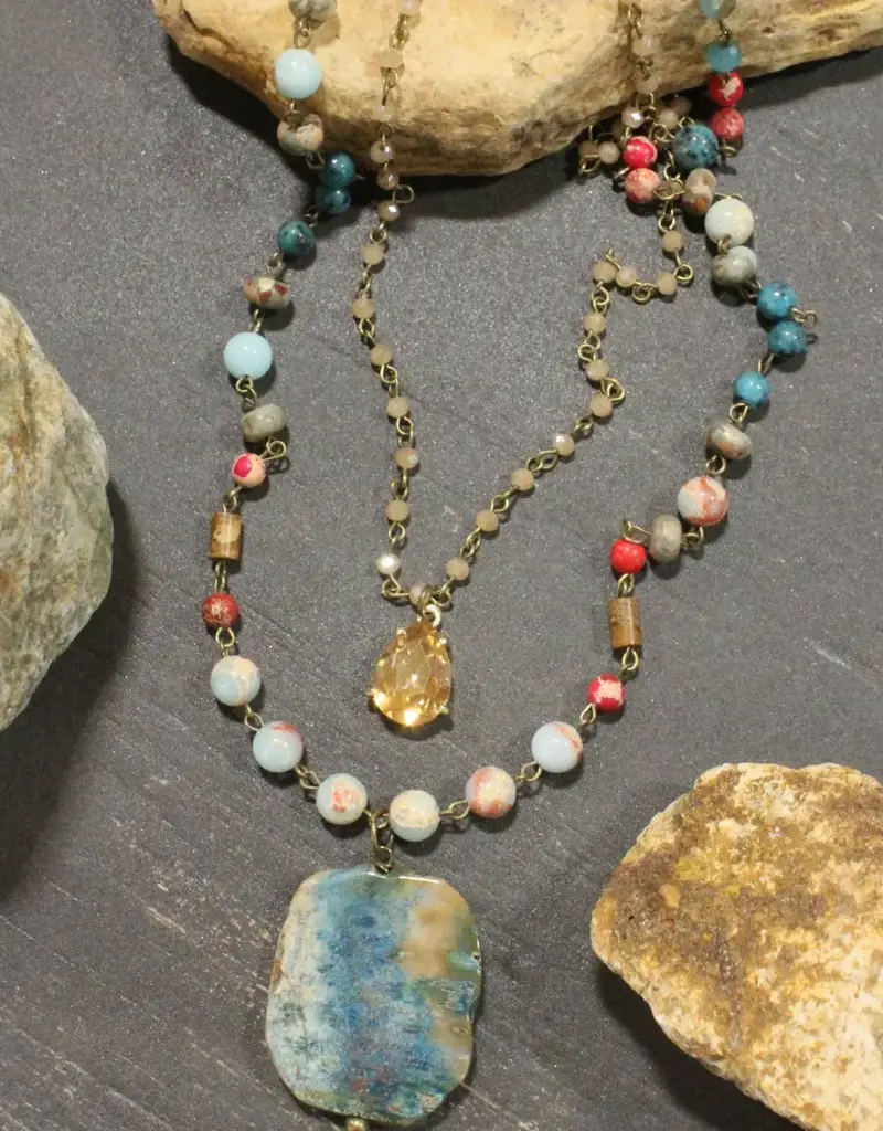 Best in Show Summer Time Stone Layered Necklace