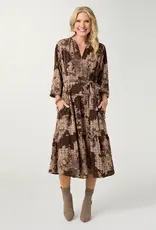 Fernanda Printed V-Neck Dress