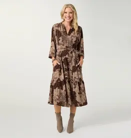 Fernanda Printed V-Neck Dress