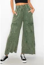 Plus Mineral Wash Wide Leg Pant