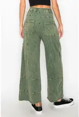 Plus Mineral Wash Wide Leg Pant