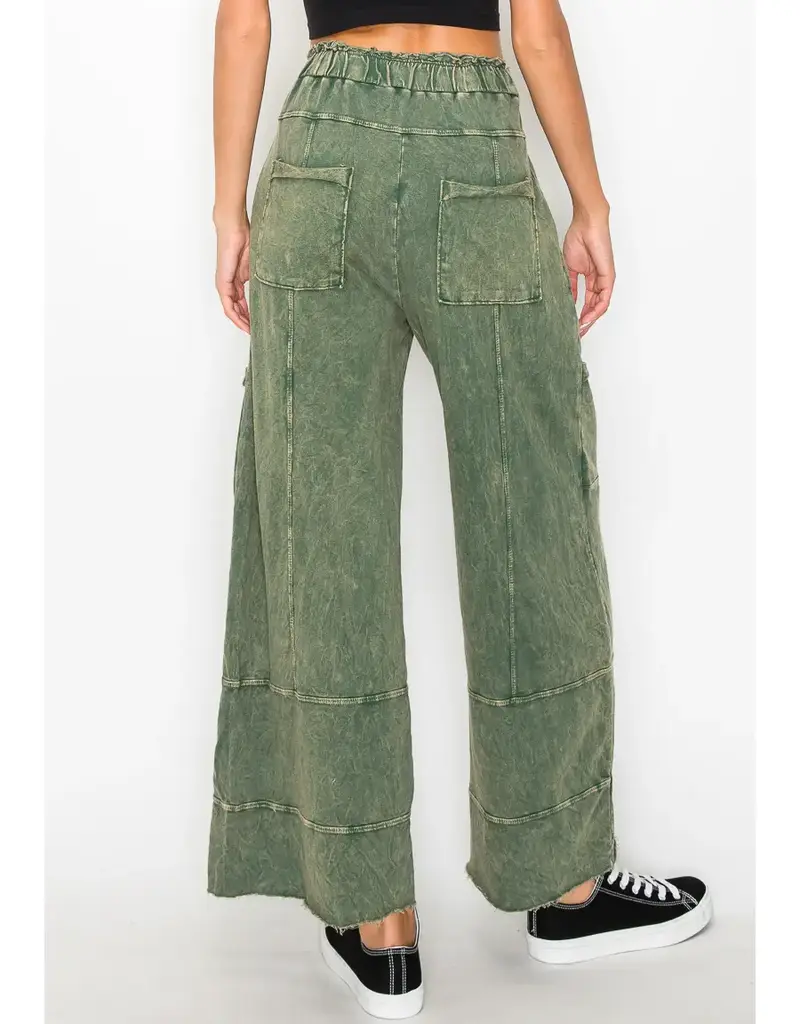Plus Mineral Wash Wide Leg Pant