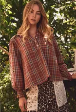 Paula Plaid Peasant Blouse