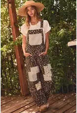 Liz Leopard Printed Patchwork Overall