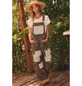 Liz Leopard Printed Patchwork Overall