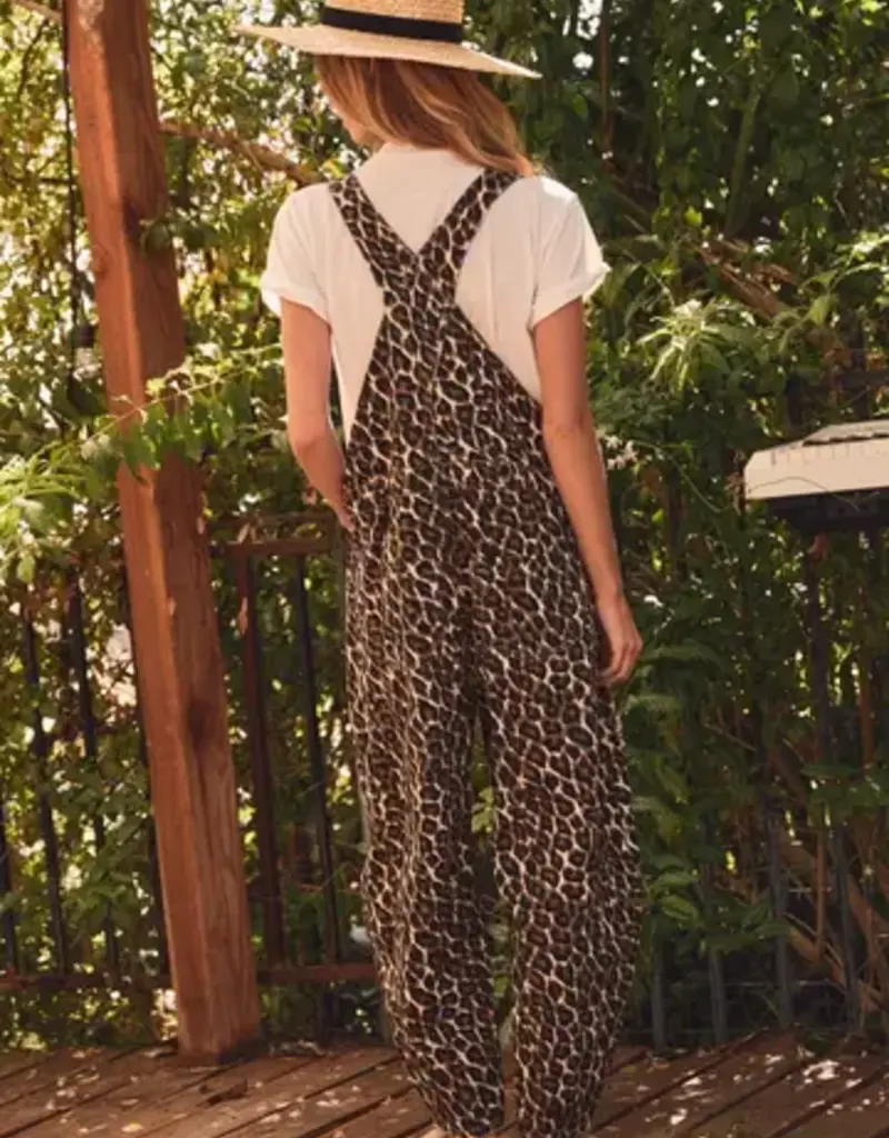 Liz Leopard Printed Patchwork Overall