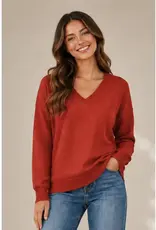 Jessica Jersey Stitch V-Neck Sweater
