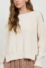 Rebecca Contrast Trim Boat Neck Ribbed Detail Sweater