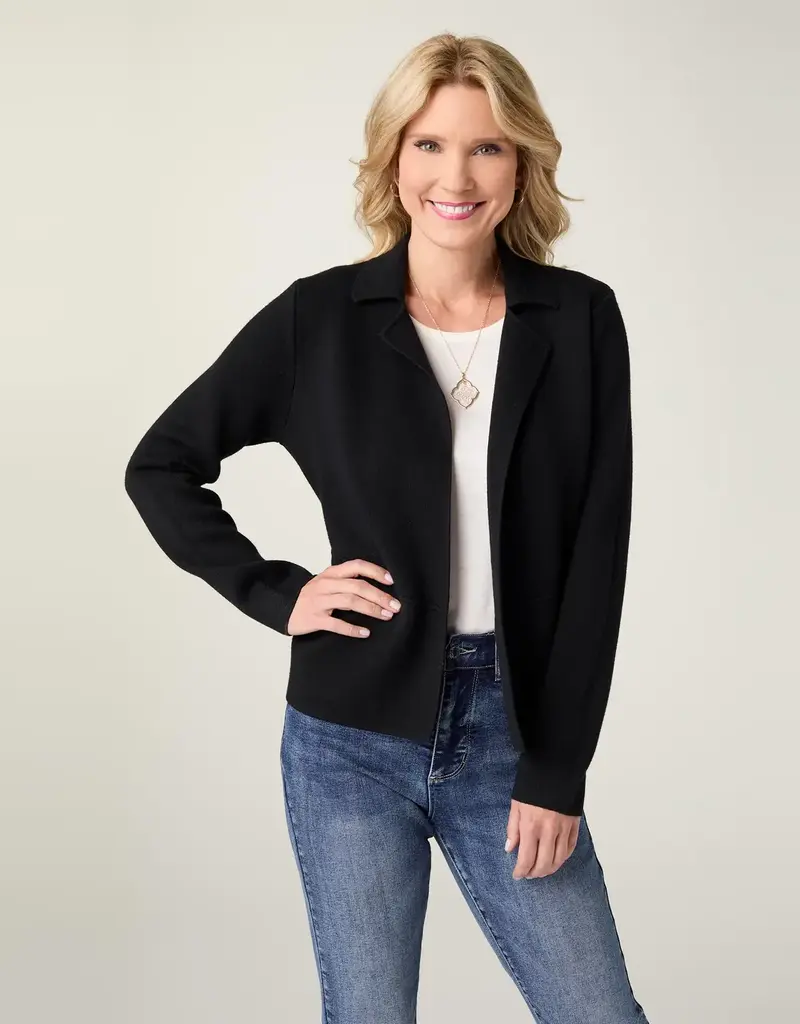 Heavenly-Luxe Notch Collar Cardigan