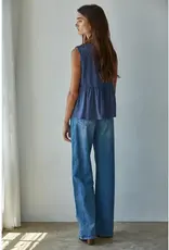 Jessie Jersey Pin Tuck Sleeveless Top