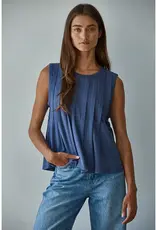 Jessie Jersey Pin Tuck Sleeveless Top