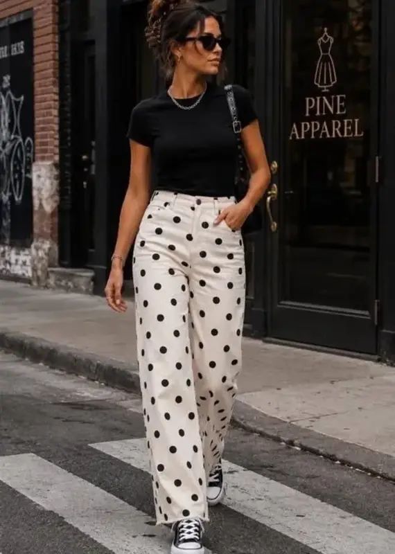 Holly Polka Dot Frayed Hem Jean