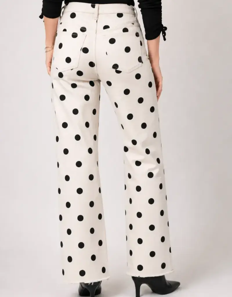 Holly Polka Dot Frayed Hem Jean
