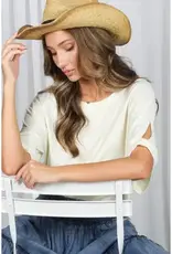 Tanya Tie Accent Sleeve Soft Top