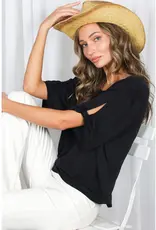 Tanya Tie Accent Sleeve Soft Top