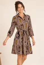 Paisley Lurex Challis Balloon Sleeve Dress