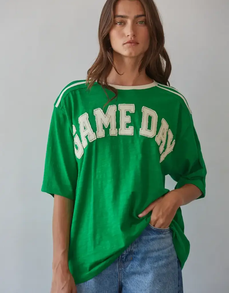 Game Day  Applique Oversized Cotton Top