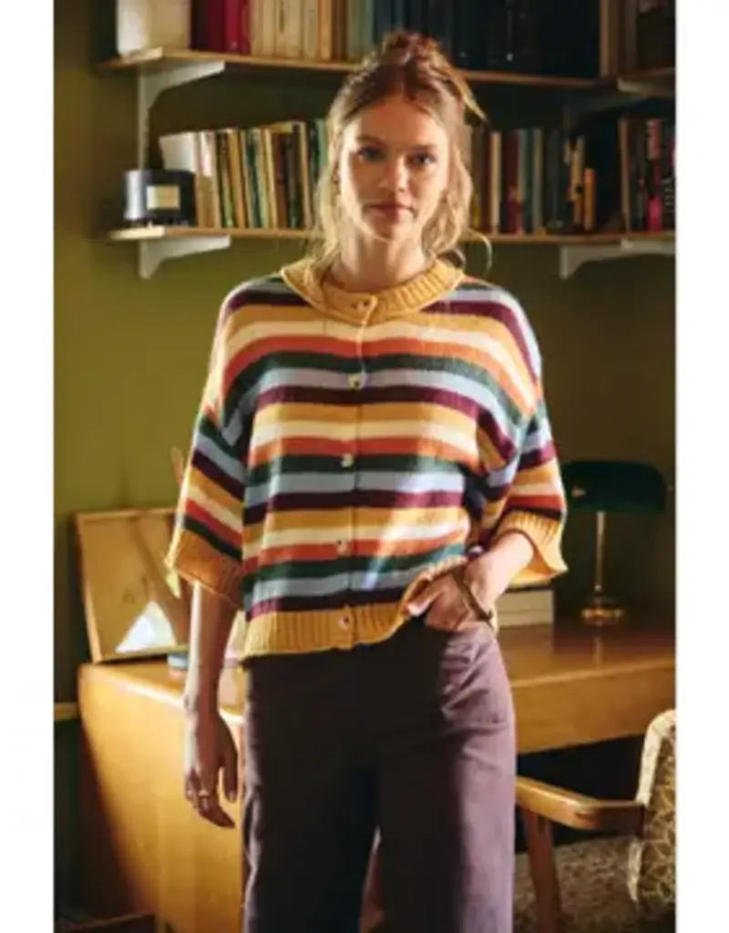 Quiet Weekend Multi Stripe Sweater Cardigan