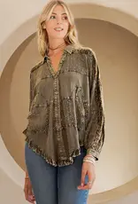 Bohemian Elegance: Stonewashed Rayon Top