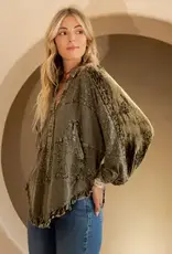 Bohemian Elegance: Stonewashed Rayon Top
