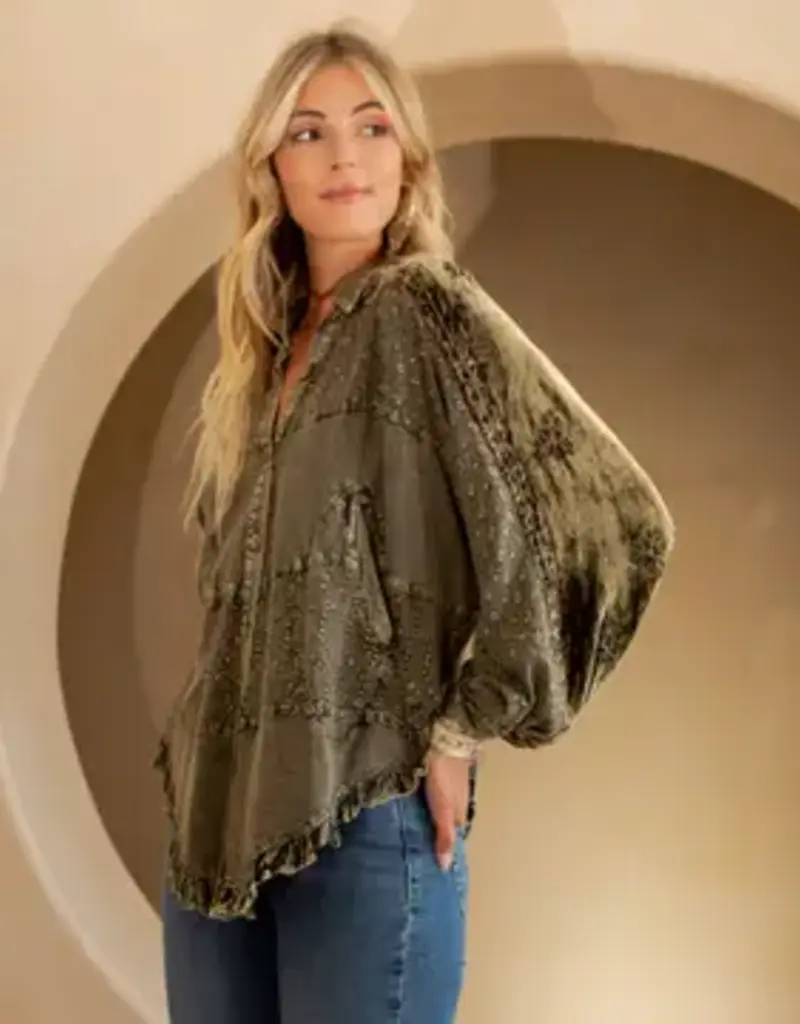 Bohemian Elegance: Stonewashed Rayon Top