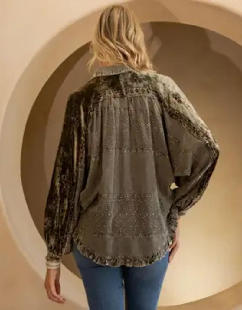 Bohemian Elegance: Stonewashed Rayon Top